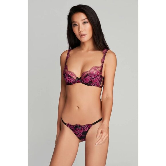 Agent Provocateur Carline Hot Pink Black Bra 34D NWT $485 - Picture 2 of 11